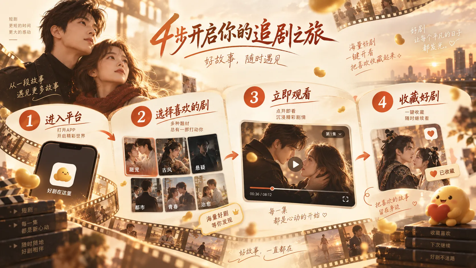 追剧时间与故事线索相关的主题画面